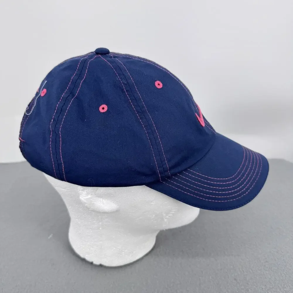Nike Golf Hat Cap‎ Strap Back Womens One Size Navy Blue Pink Swoosh Embroidered